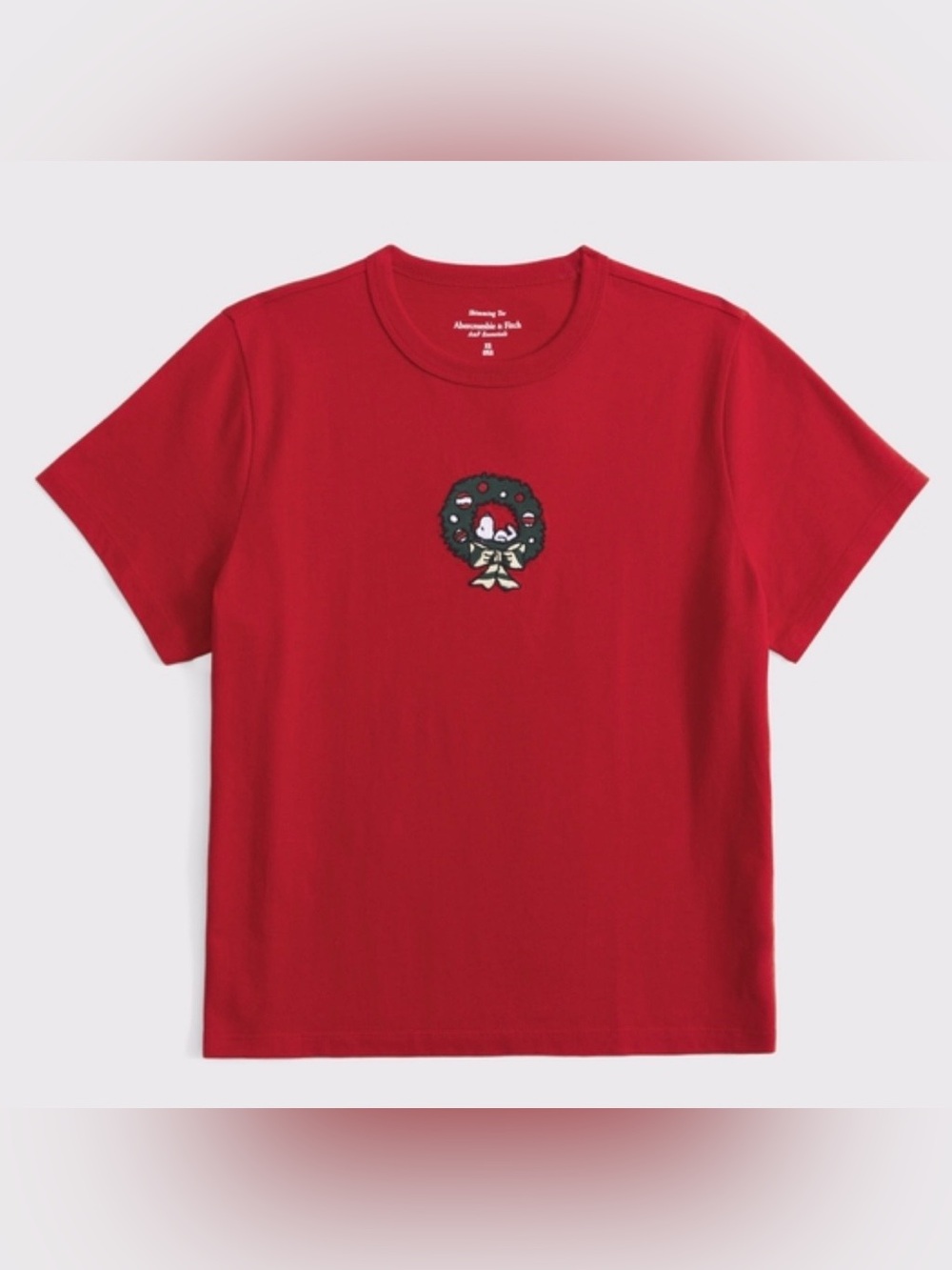 Abercrombie & Fitch Short Sleeve Snoopy Christmas Skimming Tee Baby Tee Peanuts